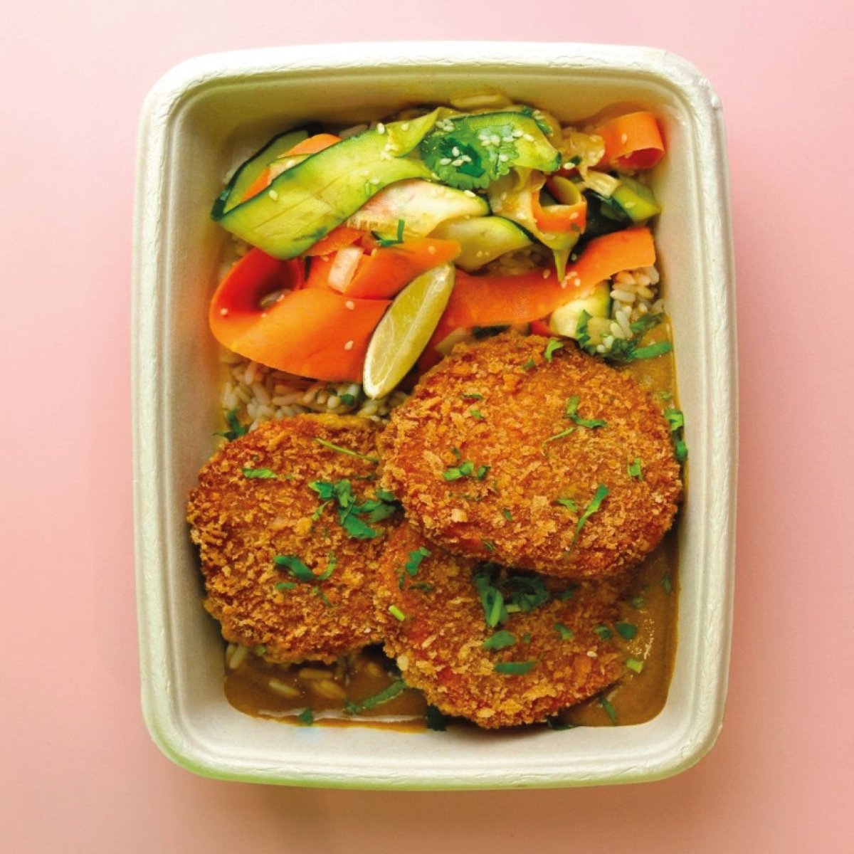 All Week Vegan Sweet Potato Katsu Curry with Courgette & Carrot Ribbon Salad and Jasmine Rice - All Week (formerly Out of the Box)