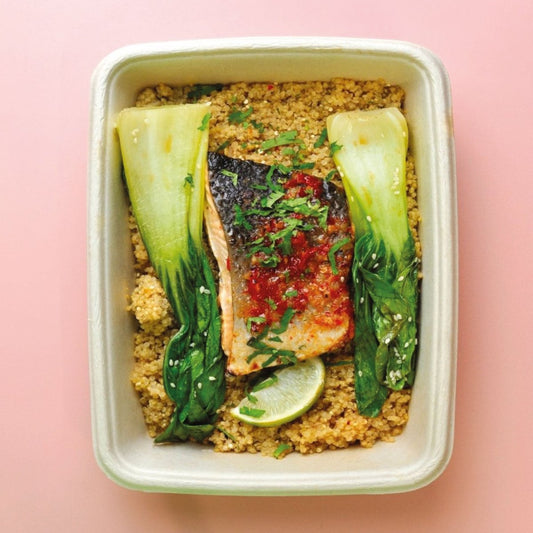 All Week Sweet Chilli Glazed Salmon Fillet with Quinoa and Sesame Dressed Pak Choi - All Week (formerly Out of the Box)