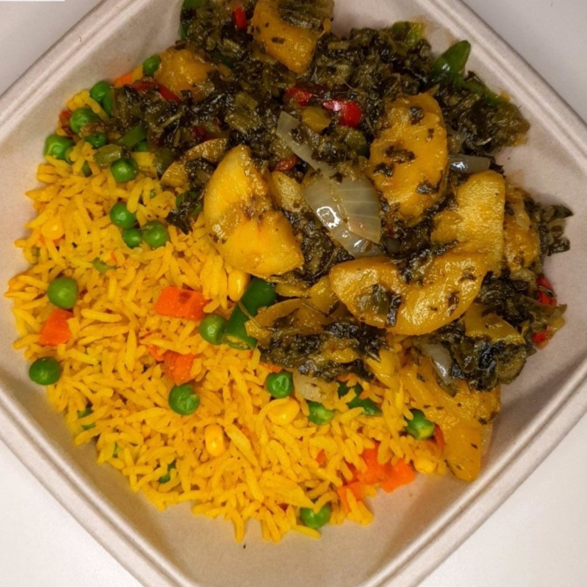 Spooner Meals Callaloo and Plantain with Vegetable Fried Rice - Spooner Meals