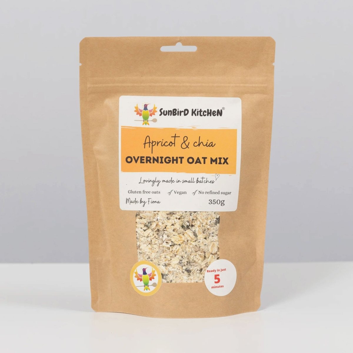 Sunbird Kitchen Apricot and Chia Overnight Oats Mix - Sunbird Kitchen