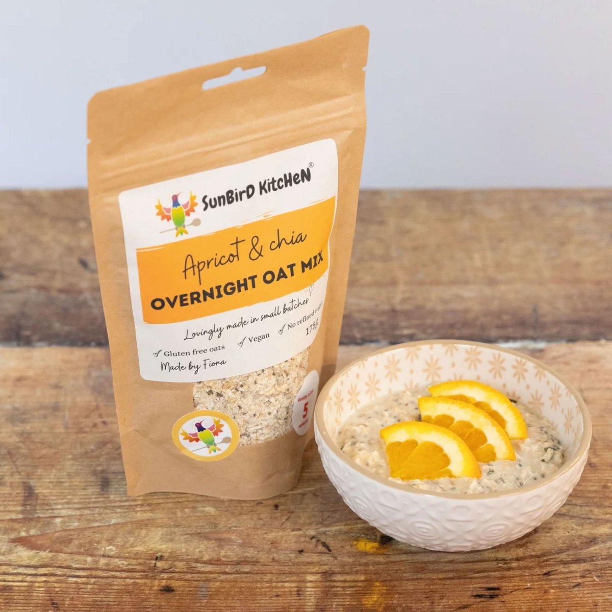 Sunbird Kitchen Apricot and Chia Overnight Oats Mix - Sunbird Kitchen