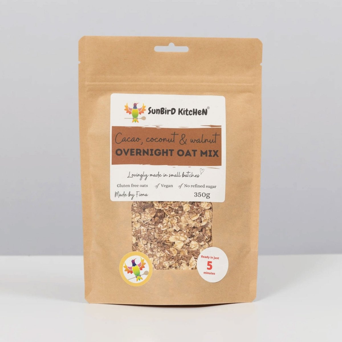 Sunbird Kitchen Cacao, Coconut, and Walnut Overnight Oats Mix - Sunbird Kitchen