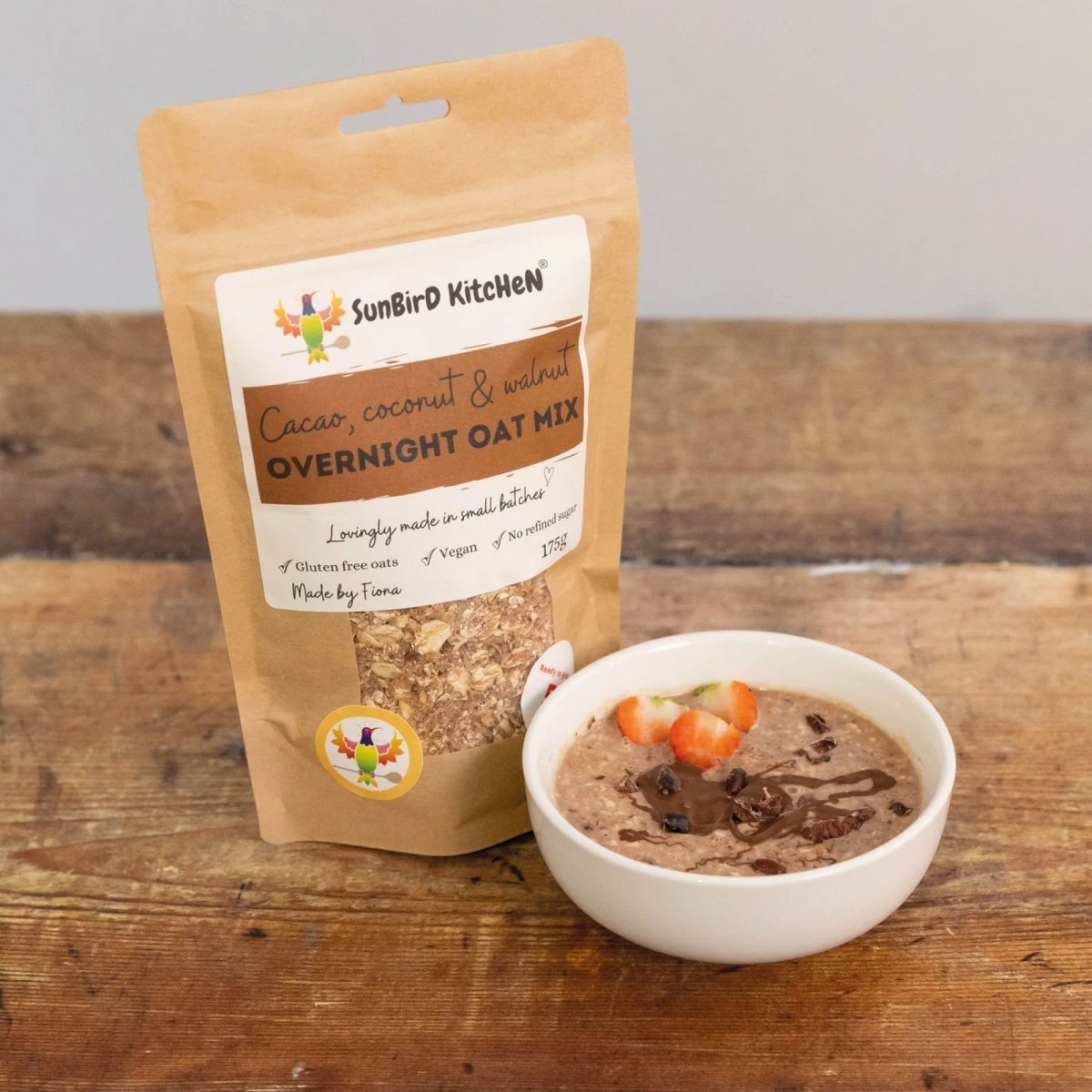 Sunbird Kitchen Cacao, Coconut, and Walnut Overnight Oats Mix - Sunbird Kitchen