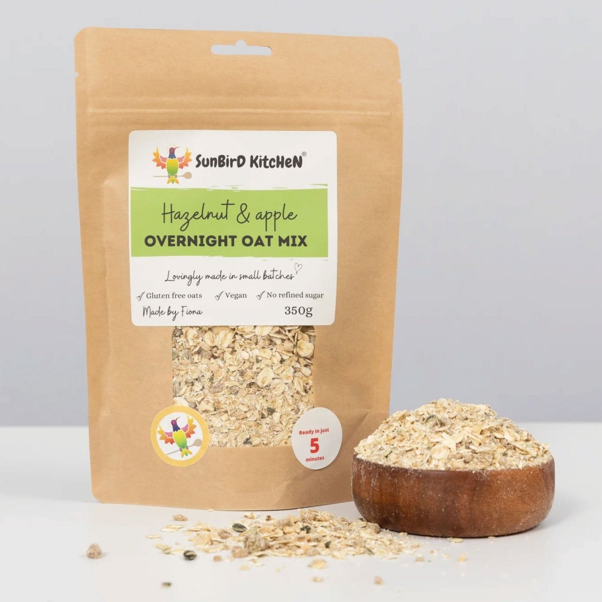 Sunbird Kitchen Hazelnut and Apple Overnight Oats Mix - Sunbird Kitchen