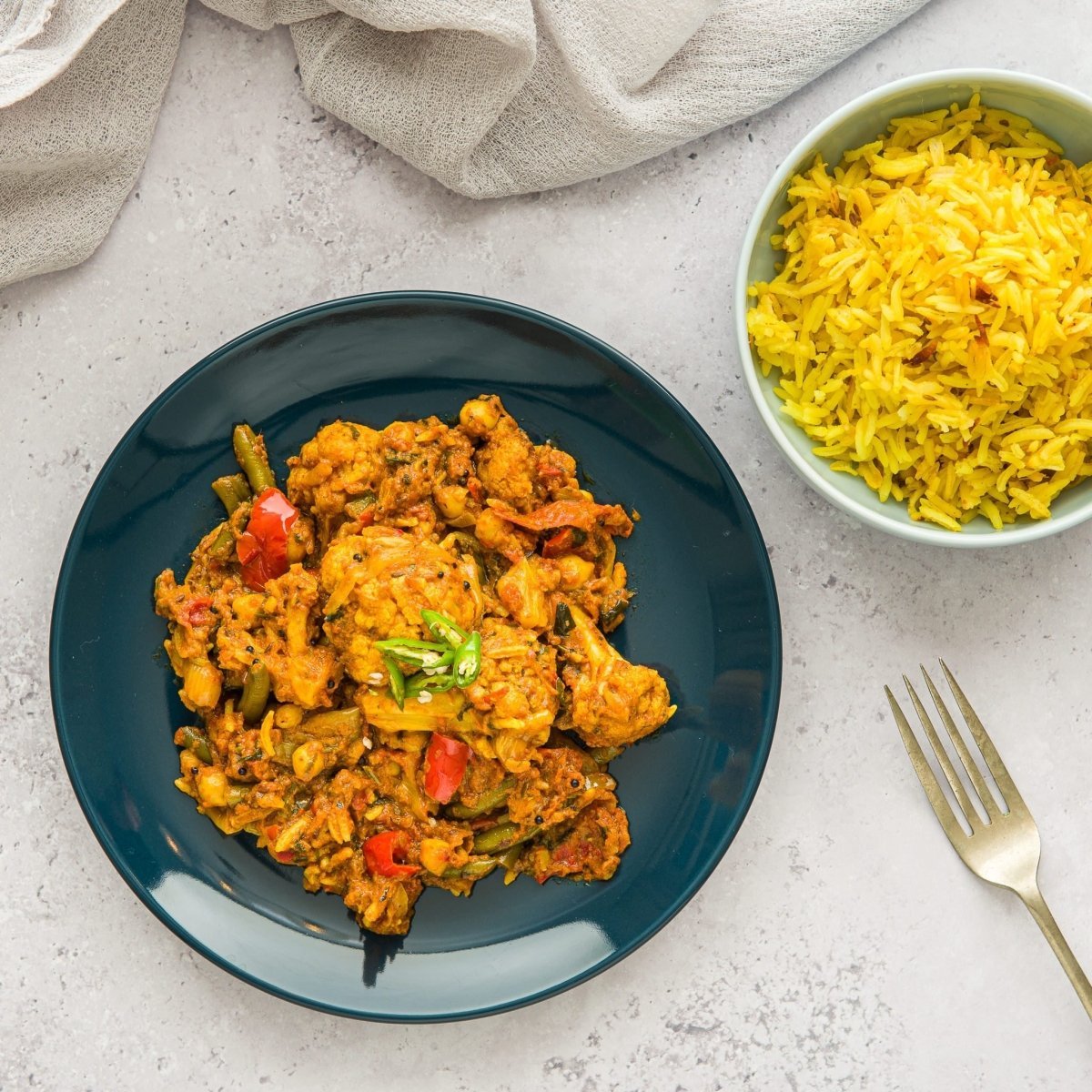 Vegetable Jalfrezi Curry And Rice - Root Kitchen