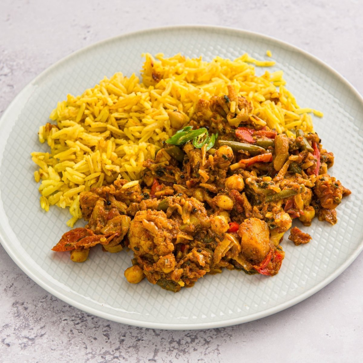 Vegetable Jalfrezi Curry And Rice - Root Kitchen